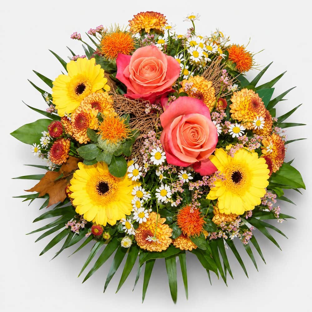 Blumenstrauß Jody – Sommerstrauß in Gelb & Orange – frisch vom Münchner Floristen