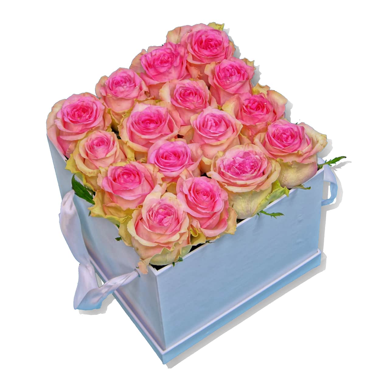 Blumenstrauß Mary – Flowerbox Rosen Lachs-Pink – frisch vom Münchner Floristen